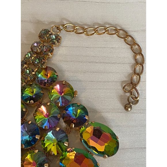 Rainbow/Mermaid Vintage Choker Necklace With Earrings - Picture 5 of 12